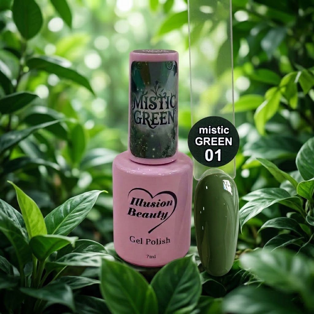 Esmalte semipermanente Mistic Green 01 illusion beauty (7ml)