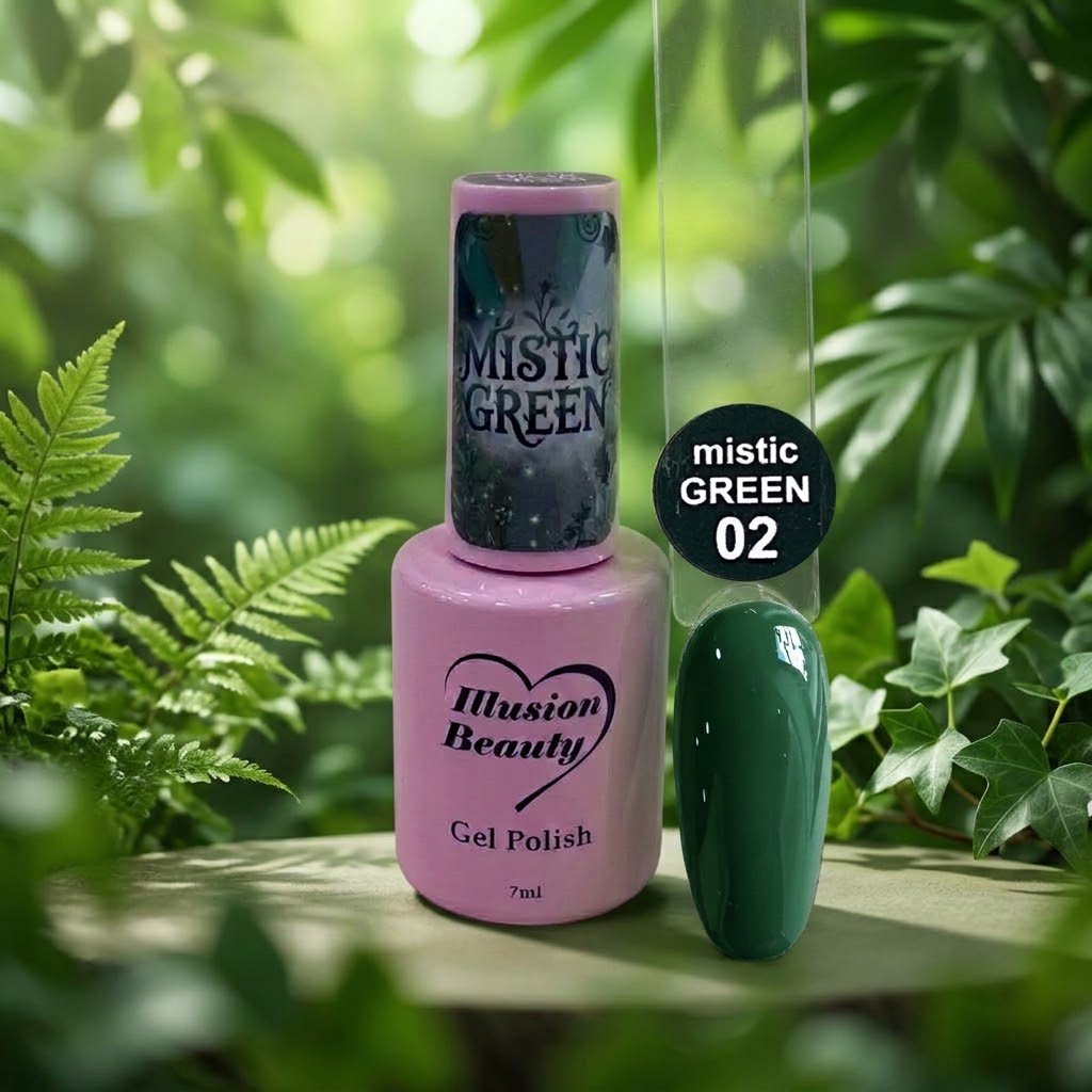 Esmalte semipermanente Mistic Green 02 illusion beauty (7ml)