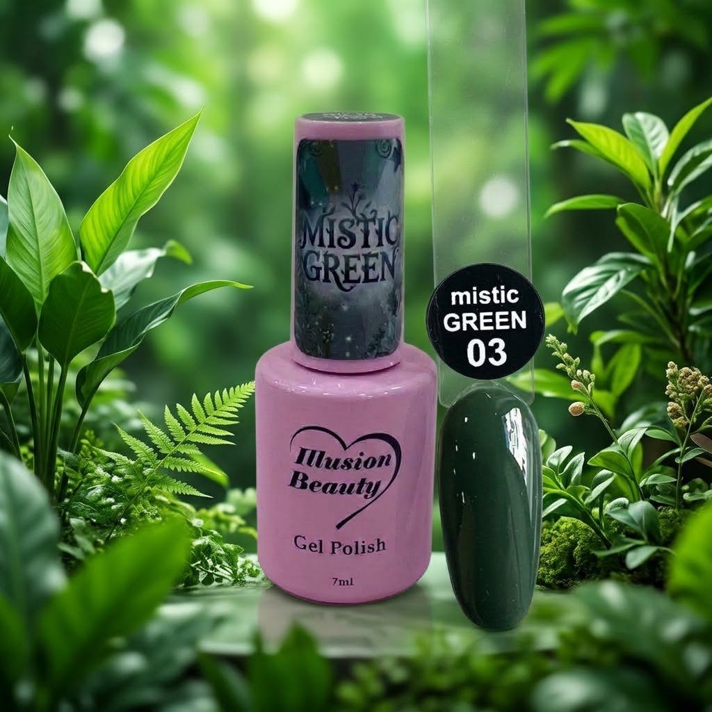 Esmalte semipermanente Mistic Green 03 illusion beauty (7ml)