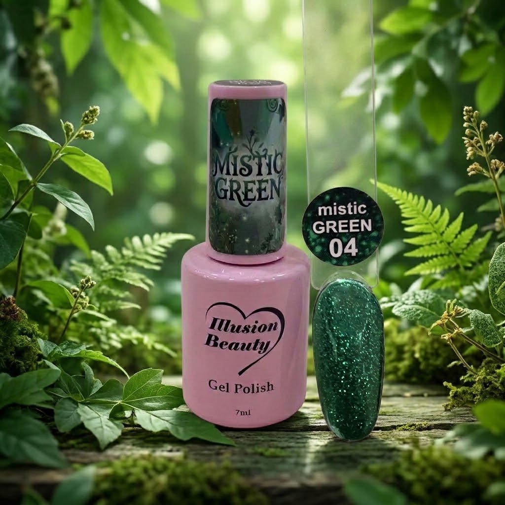 Esmalte semipermanente Mistic Green 04 illusion beauty (7ml)